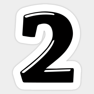 Number 2 in color black 3d font design Sticker